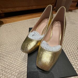 J Crew gold pumps size 5.5